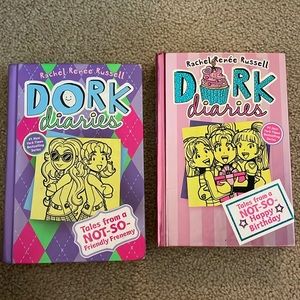 2 Dork Diaries hard backed books.